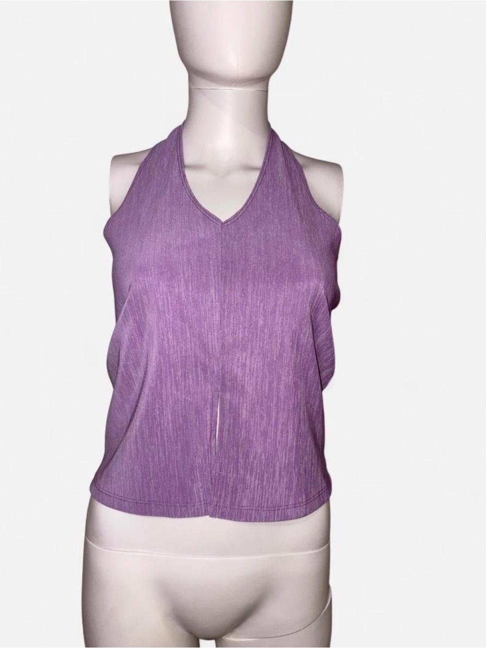 Y2K rave Lavender Halter V-Neck Tank Top